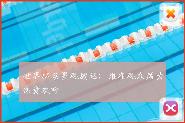 世界杯明星观战记：谁在观众席为热爱欢呼