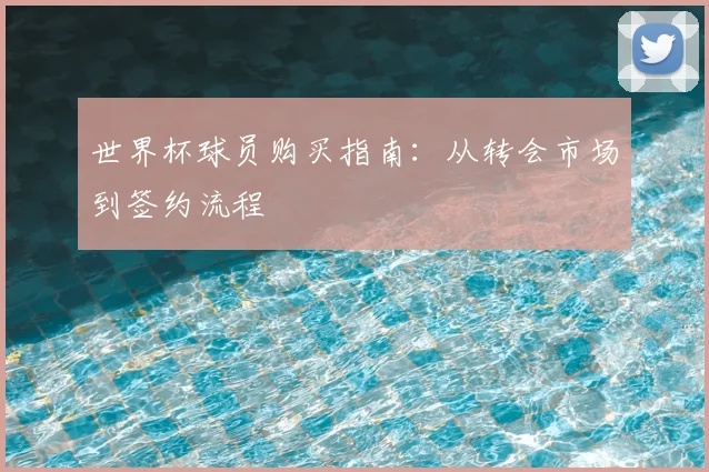 世界杯球员购买指南:从转会市场到签约流程